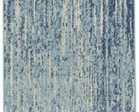 10&#39; Ivory And Blue Abstract Power Loom Runner Rug - $132.18