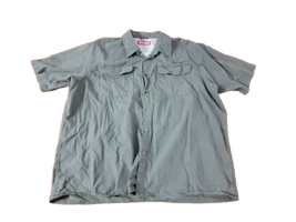 Wrangler Cargo Pocket Olive Green Mens sz  XXL Short Sleeve Button Up  - £15.93 GBP