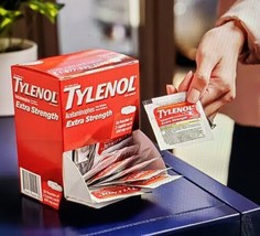 NIB Tylenol Extra Strength Pain Reliever &amp; Fever Reducer 50 Packets of 2 Caplets - £14.12 GBP