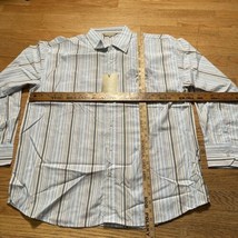 Y2K NEW Koman Striped Button Shirt Embroidered &amp; Patch Graphic Men Sz 2XL - $20.79