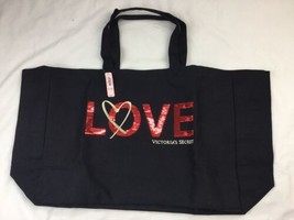 Retired Victorias Secret Tote XL Sequined VS Weekender Bag Love Bling Fabric NWT - £18.86 GBP