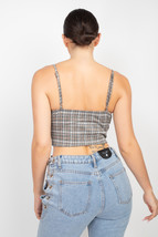 Plaid Hook &amp; Eye Sweetheart Crop Top L - £12.03 GBP+