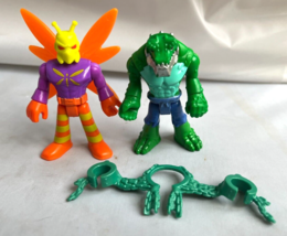 Fisher Price Imaginext Killer Croc Action Figures WITH Chains & Killer Moth Lot - $19.75