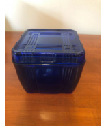 Vintage Hazel Atlas: Glass Refrigerator Dish, Cobalt Blue, Criss-Cross, 4x4 - $68.60 CAD
