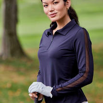 NWT IBKUL SOLID NAVY BLUE Long Sleeve Polo Golf Shirt - S M L XL & XXL image 2