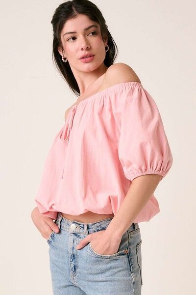 Mittoshop Linen Two-Way Short Sleeve Crop Blouse Item image 4