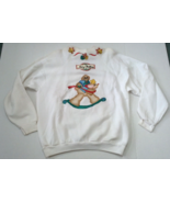 vintage hand made painted applique tacky ugly cute Christmas sweatshirt ... - $24.70