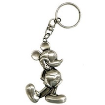 Walt Disney Classic Mickey Standing Figure Pewter Key Ring Key Chain, NE... - $8.75