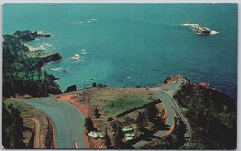 Vintage 1966 Otter Rock Oregon Coast Lookout Scenic Highway Postcard Aerial View - £11.37 GBP