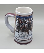 1989  Anheuser Busch  AB  Budweiser Bud Holiday Christmas Beer Stein Cly... - $23.72 CAD