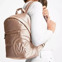 Michael Kors Rae Medium Quilted Nylon Rose Gold Backpack 35F1G5RB6M  $368 - £86.24 GBP