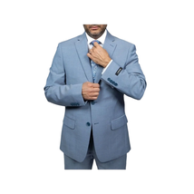 Mens DKNY 100% Wool Two Button Notch Lapel Slim fit Shark Texture 1393 Sky Blue image 6