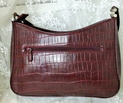 Worthington Women&#39;s Faux Leather Shoulder Bag 9&quot; x 11.5&quot; x 3&quot; Burgundy - £18.71 GBP