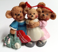 New Mommy &amp; Daddy First Christmas Teddy Bear Baby Kurt S Adler KSA Inc Ornament - £7.86 GBP