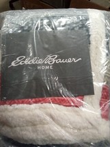 Eddie Bauer Home Plush Sherpa Fleece Throw Blanket Fair Isle Print 50x70 136ep - £23.45 GBP