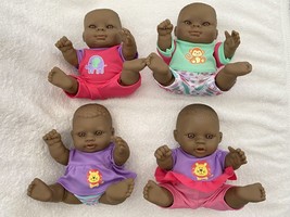 Lot Of 4 African American Baby Doll Toys With Amber Eyes - Hard Body - 8” Tall - £19.36 GBP