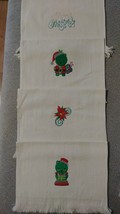 Q-TEES Beige Fingertip Towels Cotton with a Holidays Embroidered design (4) - £9.59 GBP