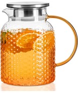 Hammer patterned chilled water bottle 34 ounces, glass pot with lid and ... - $259.70 MXN