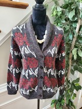 VTG Luxury Multicolor Acrylic Long Sleeve Button Front Knit Cardigan Swe... - £50.99 GBP