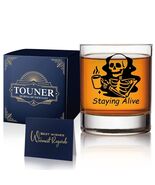 TOUNER Staying Alive Skull Whiskey Glass Clear 10oz Halloween Barware - $237.76 MXN