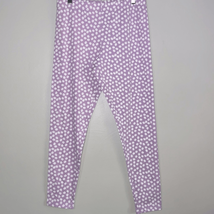 Purple daisy print leggings, size large - $8.82