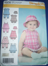 Simplicity Babies Tops Pantaloons Panties &amp; Hat Size XXS - L #4608 Uncut - $3.99