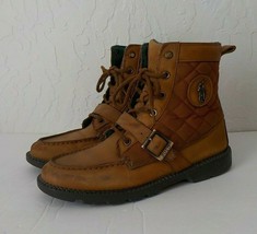 Polo Ralph Lauren Men 6M Ankle Boots Lace Up Brown Leather Tractor Sole ... - $39.59
