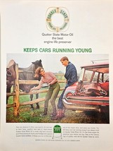 QUAKER STATE Motor Oil - Engine Life Preserver - Horses-1964 Vintage Pri... - $218.15 MXN