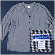 Vintage Pendleton Plus Checkered Gingham Button Front Shirt 22W Cottagecore - £15.87 GBP