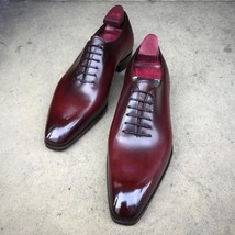 Customize Mahogany Whole-Cut Pointed Shades Toe Balmoral Premium Leather Shoes - £95.22 GBP