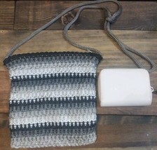 Crossbody Black &amp; Grey Crochet purse Sz Small &amp; A New Day Wallet Cream Small - $23.33