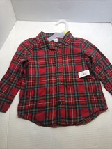 Old Navy Red Plaid Button down shirt size 2T new with tags - $9.39