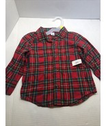 Old Navy Red Plaid Button down shirt size 2T new with tags - $8.98 CAD