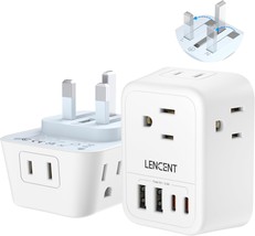 US to UK Ireland Travel Plug Adapter Grounded G Converter with 4 Outlets... - £24.01 GBP