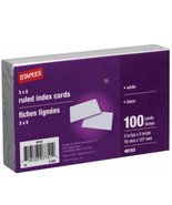 Staples Ruled 3&quot; x 5&quot; White Index Cards, 100/Pack (2 Pack) - $9.87