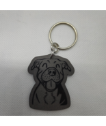 Happy Pittie Laser Cut Black Acrylic Keychain - £3.90 GBP