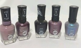 Lot 5 x Sally Hansen Miracle Gel Nail Polish Lesso Go Metro Midnight  +++ - £17.79 GBP