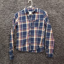 American Eagle Outfitters Shirt Womens XS Blue Plaid Button Up Collared - $10.73