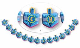 Happy Hanukkah Banner - Chanukah Banner - Paper Dreidel Party Decoration... - $8.90