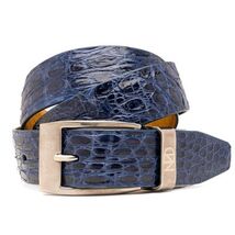 Massimo Exotic Caiman Flank Belt All Sizes Navy image 3