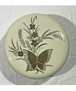 Vintage Otagiri Trinket Box Cream Green &amp; Gold Butterfly Design Made in ... - $18.80