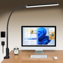 Led Desk Lamp For Home Office, 1400Lm Flexible Gooseneck Desk Light With Clamp,  - £38.48 GBP