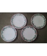 Pfaltzgraff Christmas Holiday Garland 8&quot; Salad Coupe Plates Set of 4 - $44.55