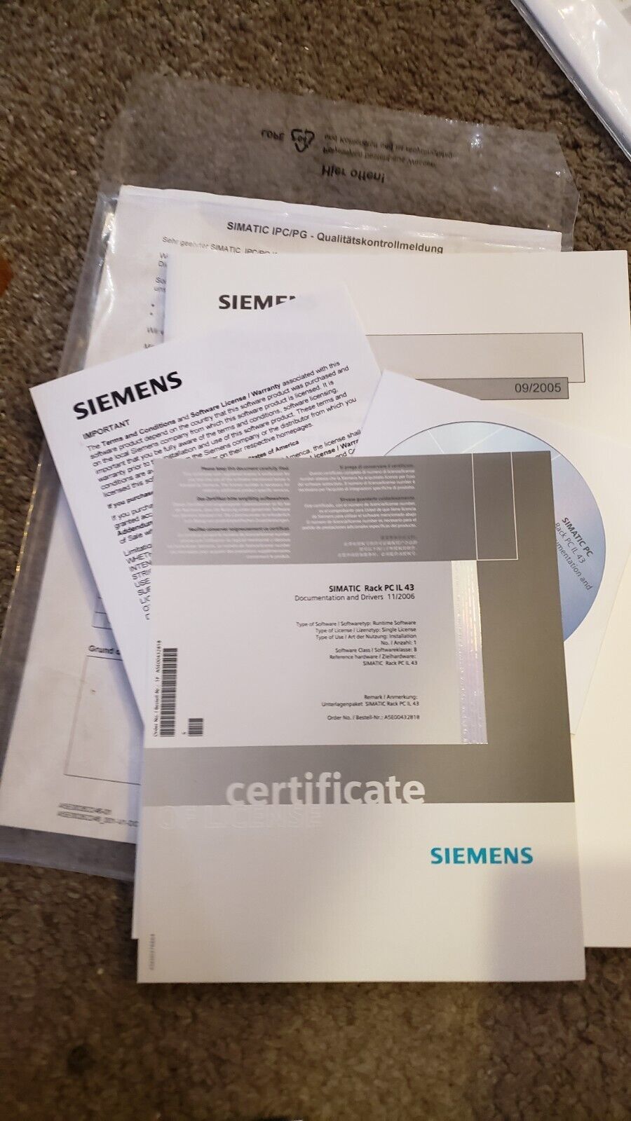 RARE Siemens SIMATIC Rack PC IL 43 Paperwork Instructions w/ Software Ma... - $37.98