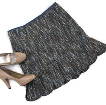 Allen Schwartz Women&#39;s Tweed Straight Skirt Blue Petal Hem Pencil Size 6 - £10.12 GBP