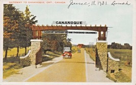 Ganaoque Ontario Canada~Gateway Entrance Postcard 1931 - £3.85 GBP