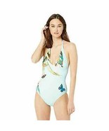 Vince Camuto Paradise Teal Butterfly Size 4 New Halter One Piece Swimsui... - £35.65 GBP