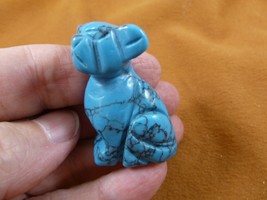 (Y-DOG-CH-566) Blue Howlite CHIHUAHUA Mexican baby dog gemstone carving ... - $14.01