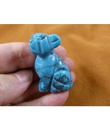 (Y-DOG-CH-566) Blue Howlite CHIHUAHUA Mexican baby dog gemstone carving ... - $14.01