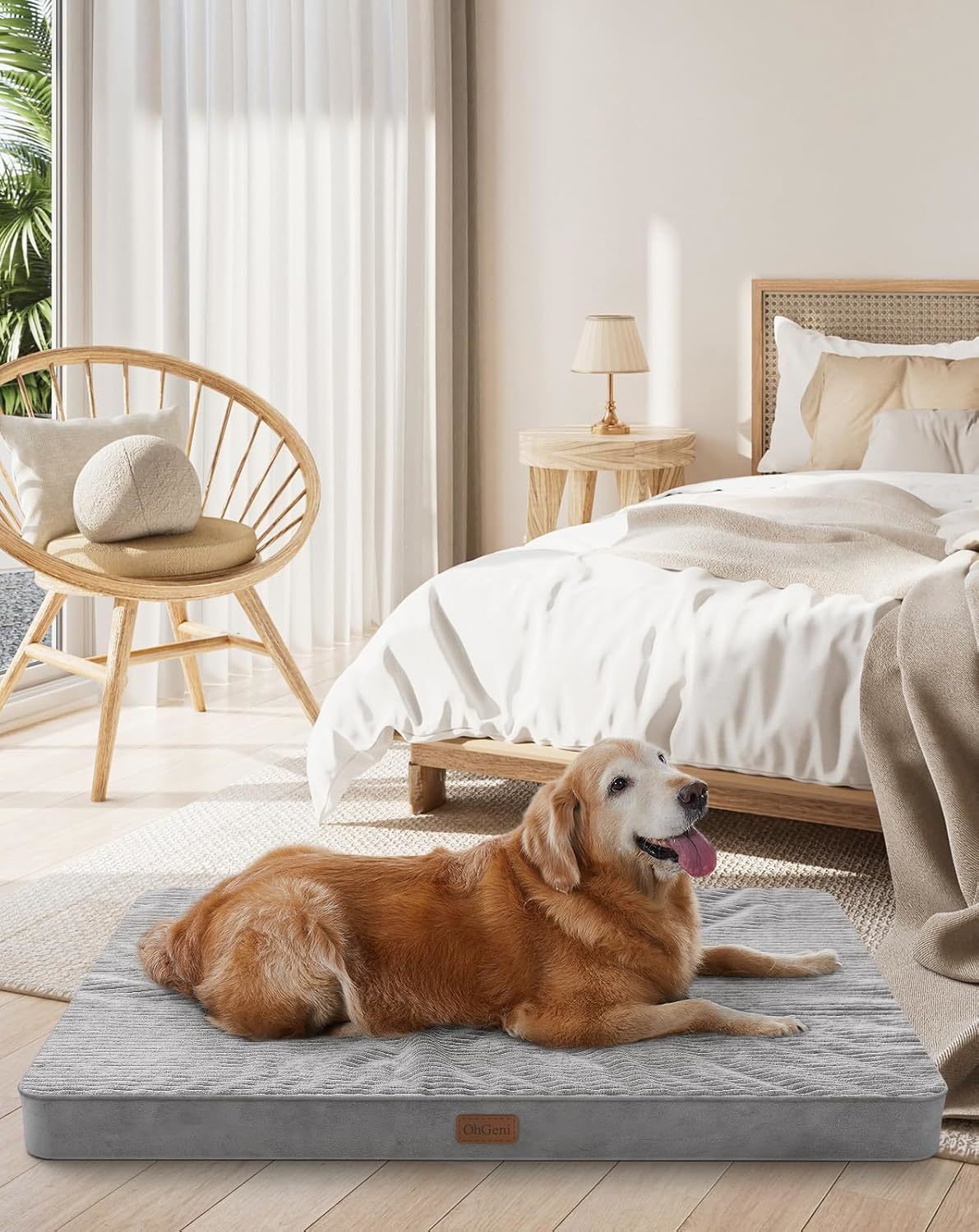 Ohgeni 35 Inch Orthopedic Waterproof &amp; Machine Washable Dog Bed For Medi... - $32.99